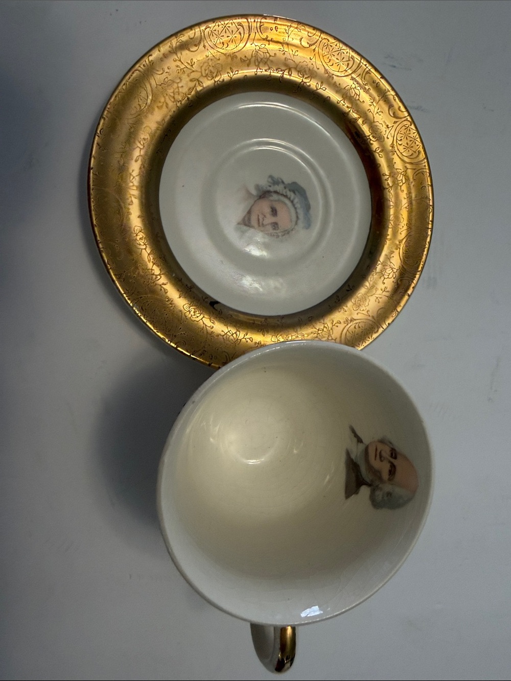 George Washington and Martha Washington tea cup and saucer set #presidential #an
